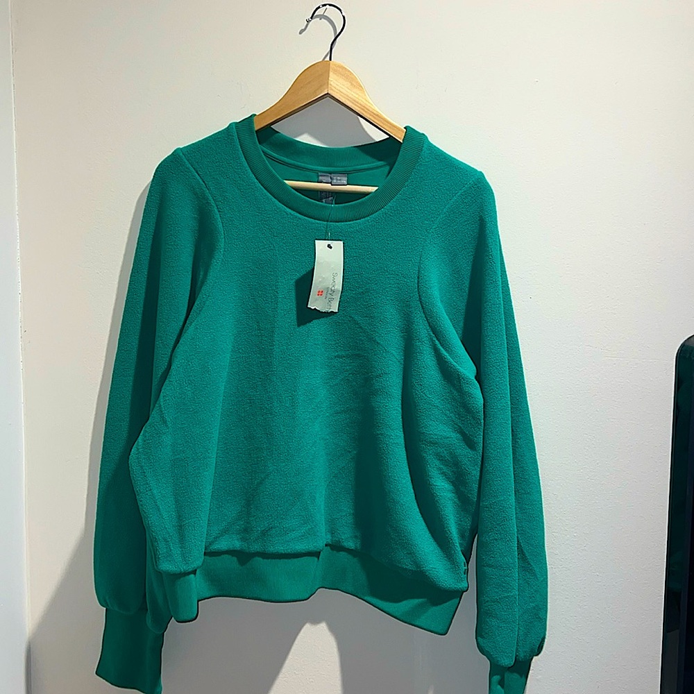 NWT Sweaty Betty Pink Mallow Relaxed fit Sweatshirt with Thumb holes Size 12